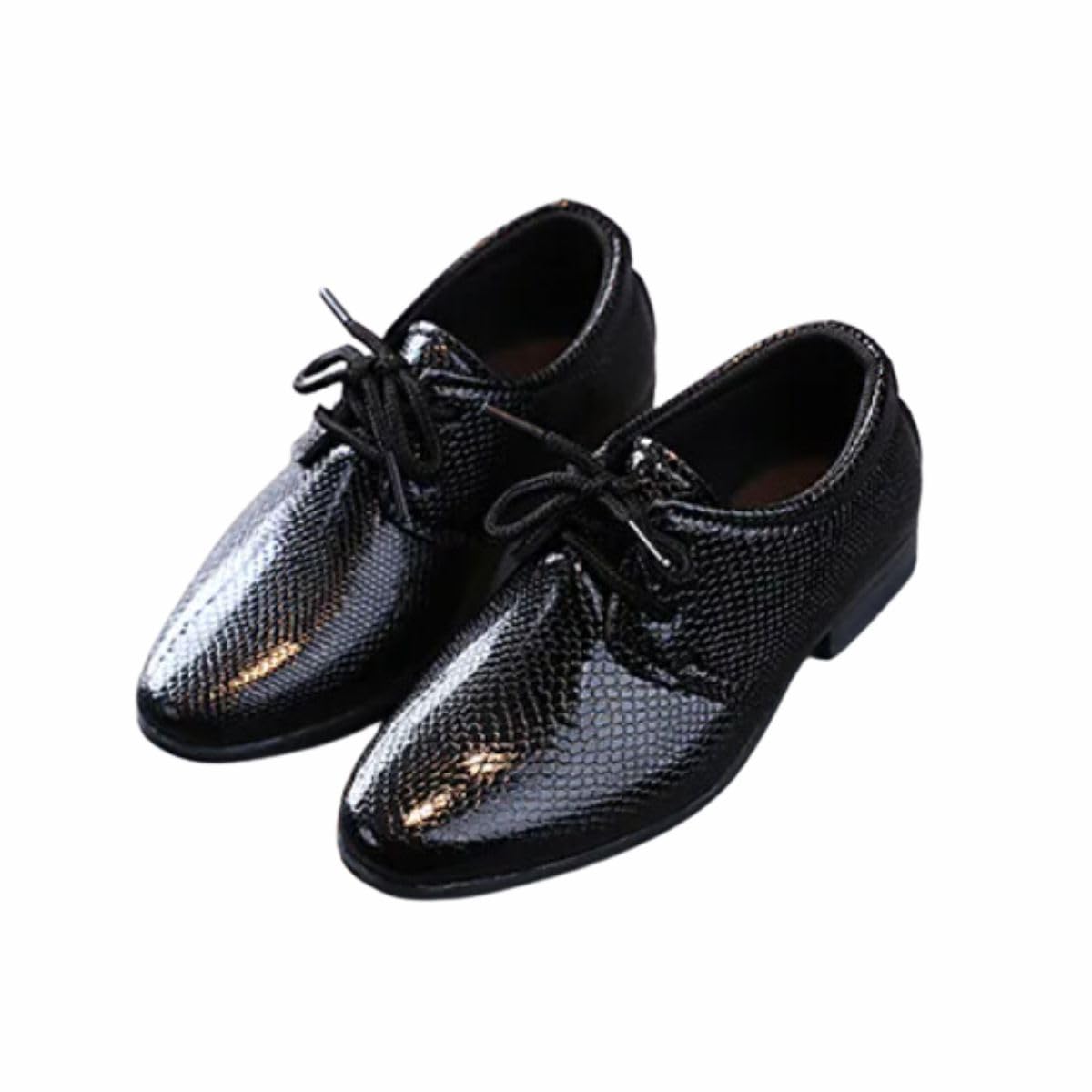 Boy's Oxford Dress Shoes Elegant Leather Shoes Black White - S0016