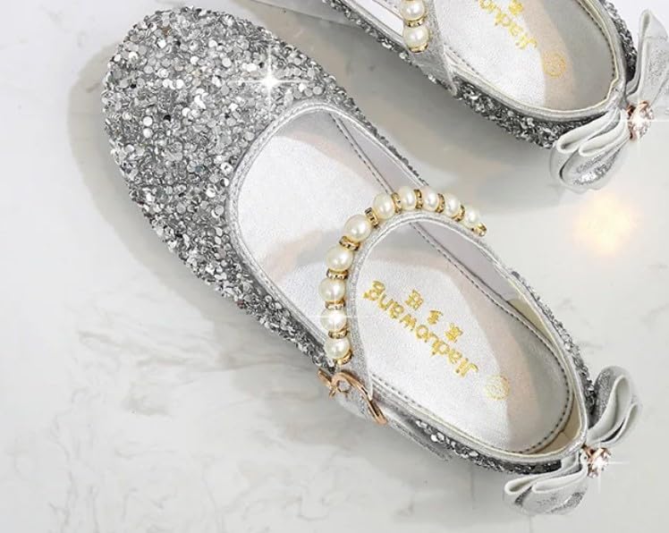Girl's Mary Jane shoes with sequins for weddings - S0025