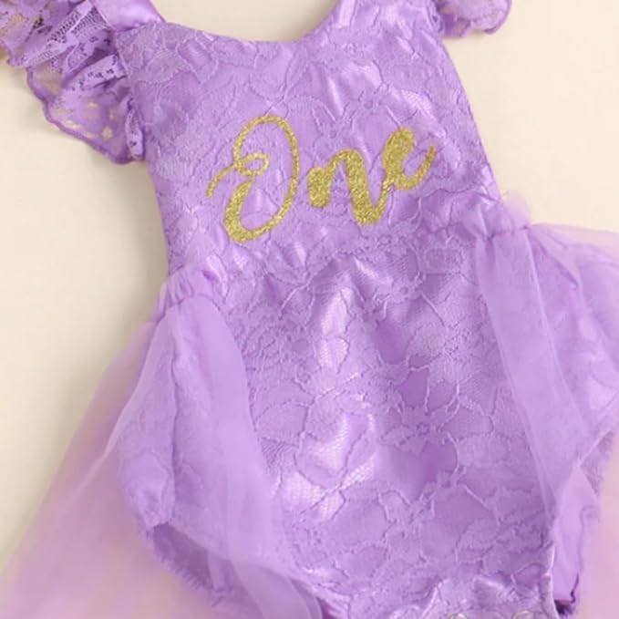 Lace bodysuit with tulle tutu for baby girl - G0078