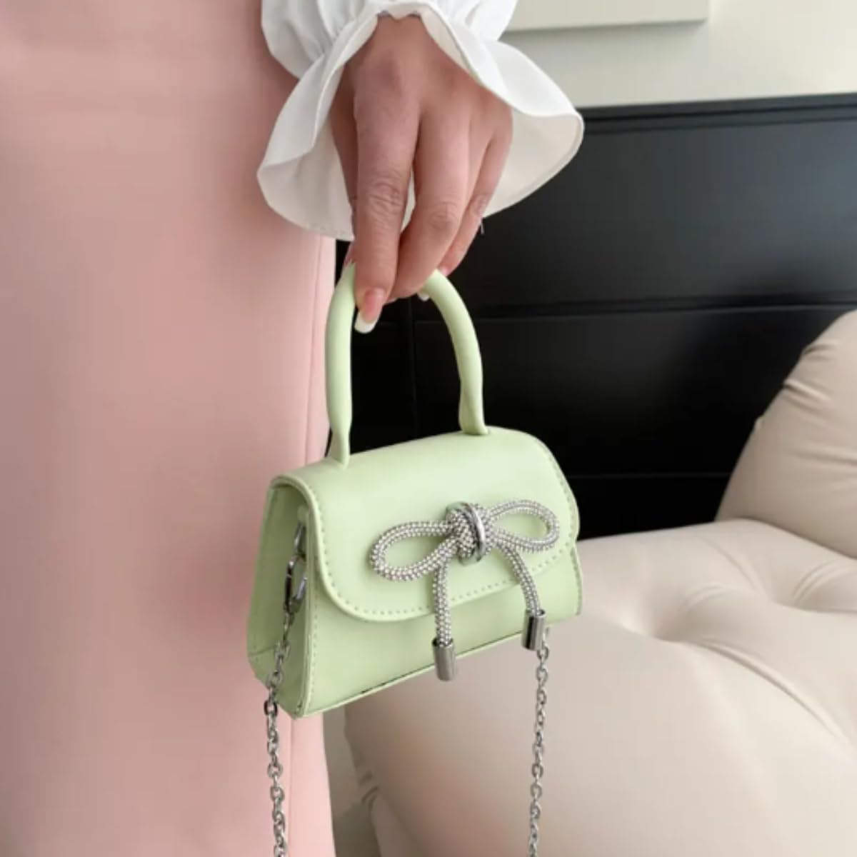 Fashion Mini Handbags PU Crossbody Coin Purse with chain jelly