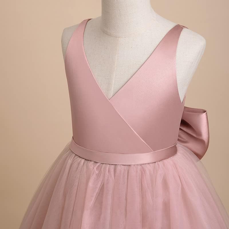 Tulle Bridesmaid Dress Girl Ball Gown with Bow - G0127