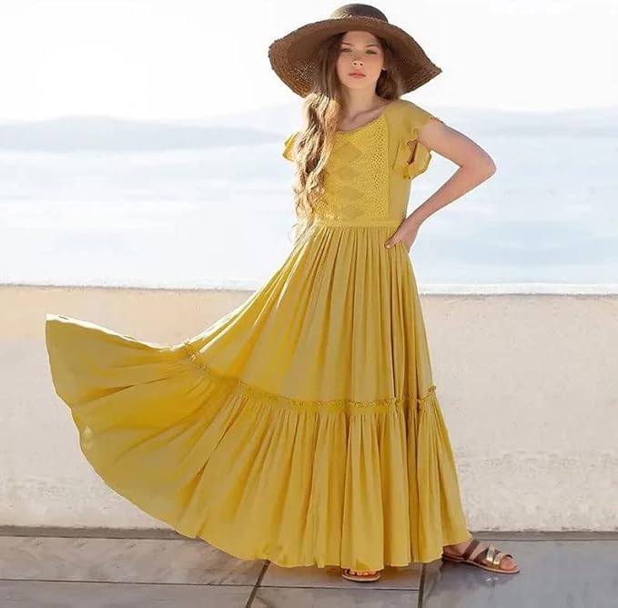 Boho Maxi Dress Dress for Girls A-line - Spring Dresses - G0020
