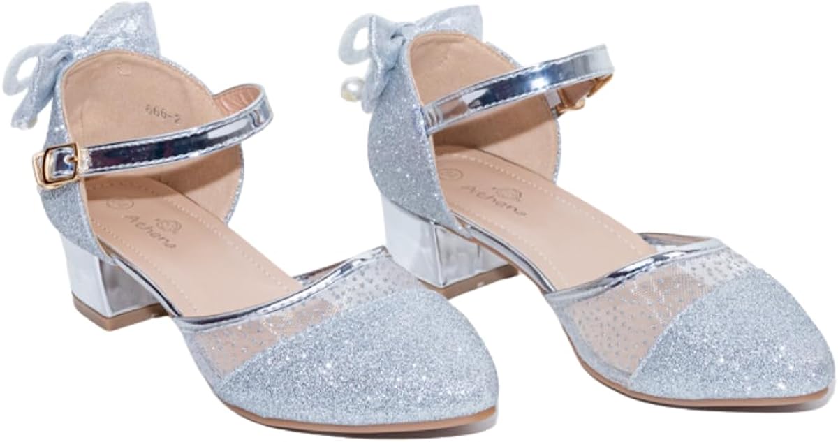 Girl's Mary Jane Shoes Low Heels and Glitter