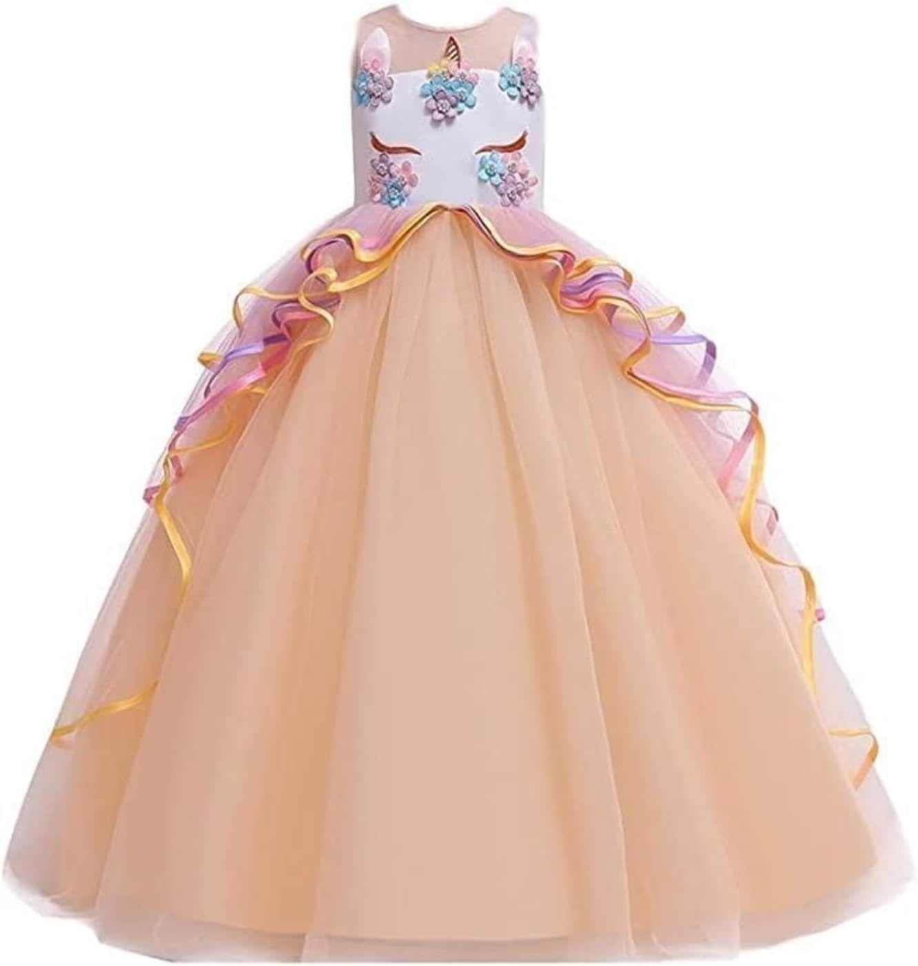 Princess and Costume Dress for Girls with Unicorn Headband - G0096