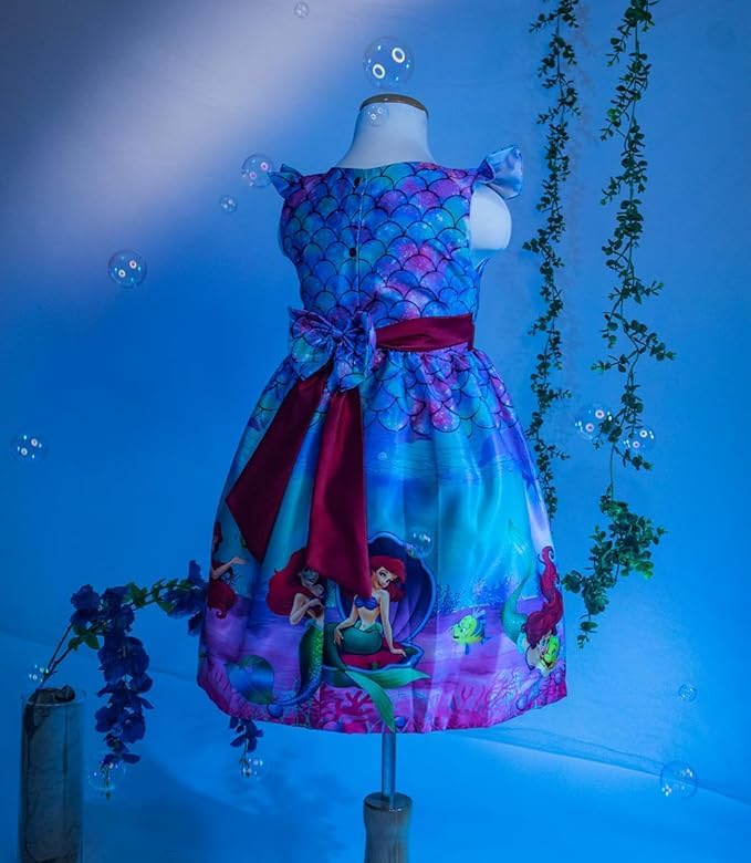 Girl's Mermaid Themed Dress Knee-Lenght Halloween, Birthday - G0044