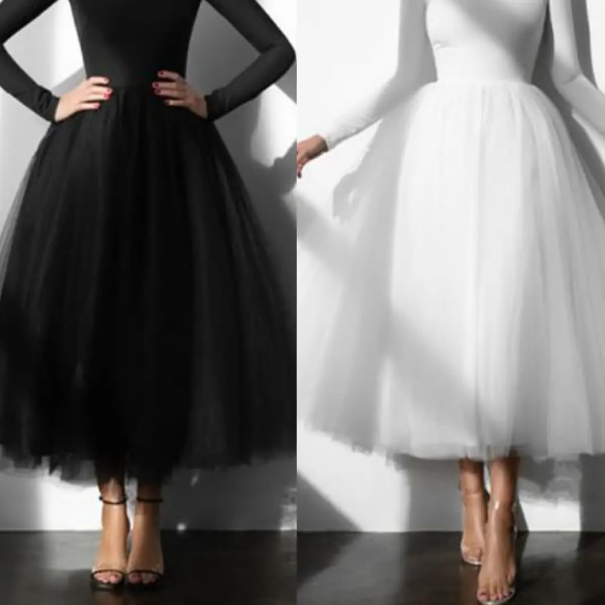 Long Party Dress with Long Sleeves for Women Tea Lenght Dress Elegant Occasion