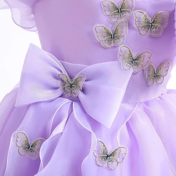 Butterfly Organza Tulle Dress with Ruffles for Girls - G0022