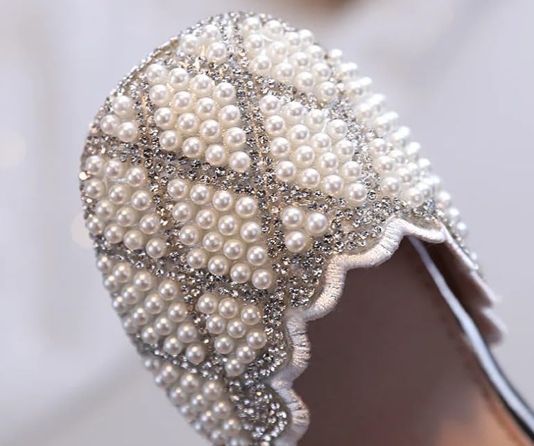 Girl's Princess Dress Shoes Rhinestone Pearls Spring Summer - S0026