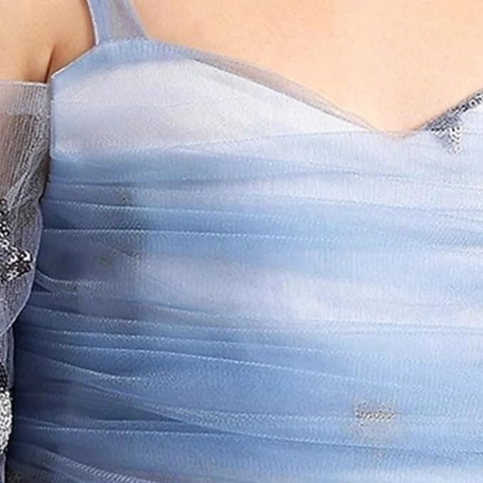 Elegant Long Princess Gown with Tulle Sleeves and a Skirt with Stars for Girls - G0026