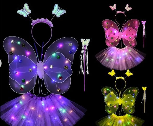 Enchanted Butterfly Wings & LED Princess Fairy Skirt Set
