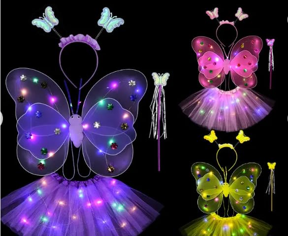 Enchanted Butterfly Wings & LED Princess Fairy Skirt Set