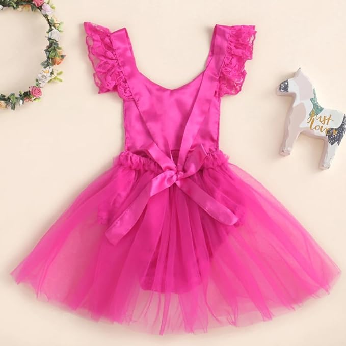Lace bodysuit with tulle tutu for baby girl - G0078
