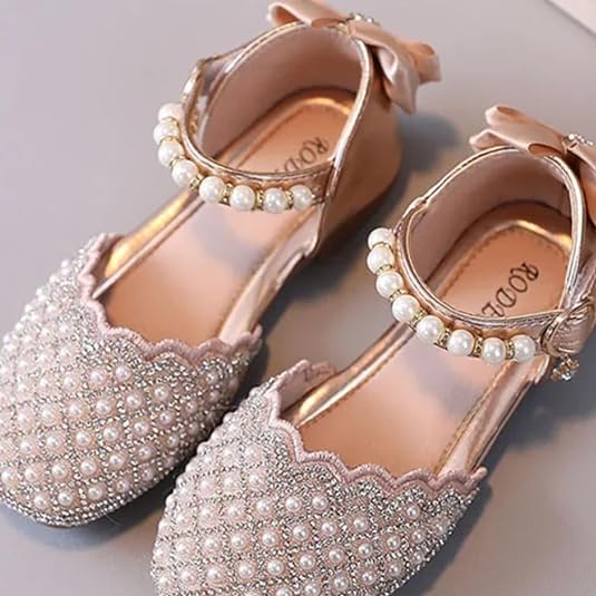 Girls Dress Shoes Mary Jane Style with Pearls - S0036