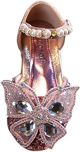 Girls Mary Jane Shoes with Rhinestones Butterfly and Sequin - S0039