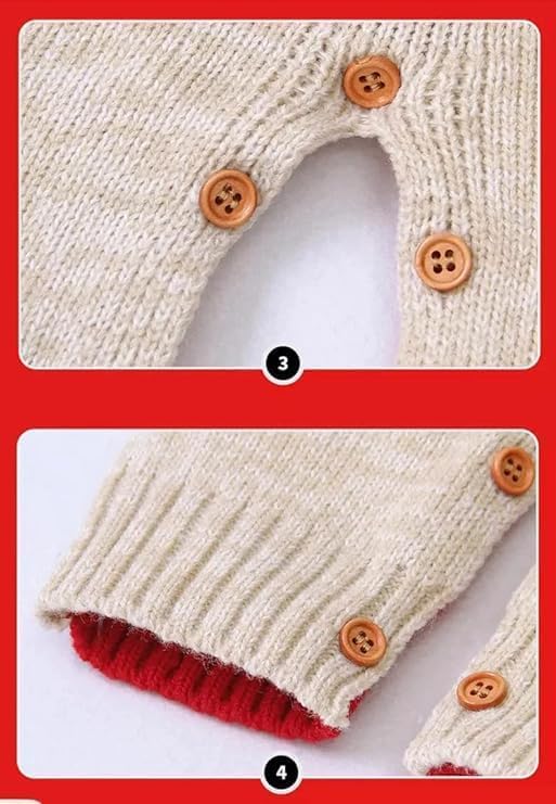 Baby's Reindeer Christmas Knit Romper - B0006