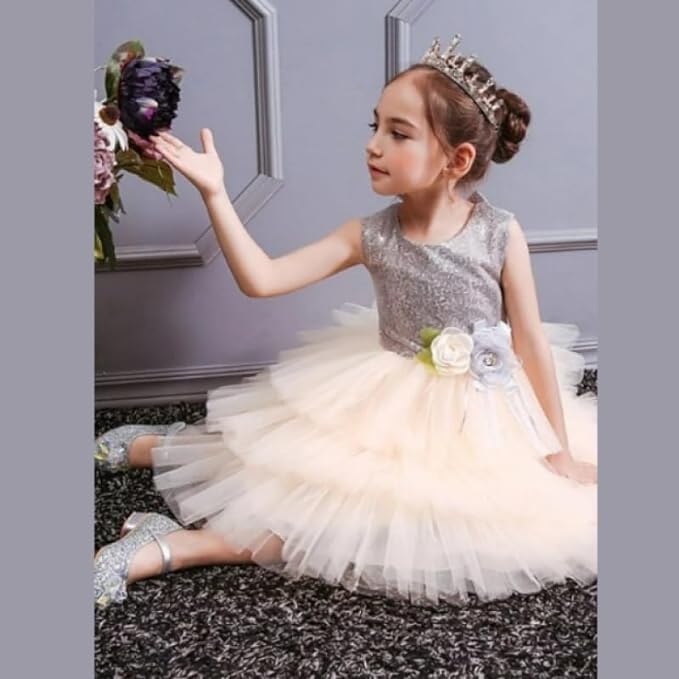 Sparkly Dress for Girls with Layered Tulle Skirt - G0120