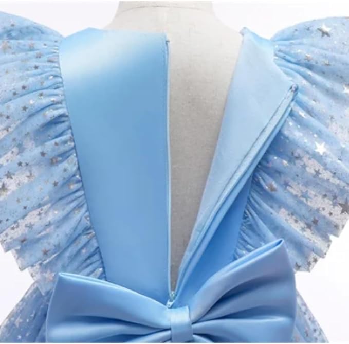 Princess Dress Girls Sequin Tutu Lace Mesh Wedding Birthday Party - G0097