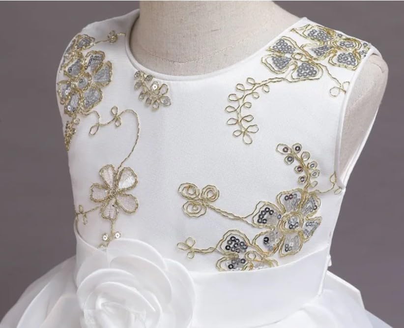 Special Occasion Dress with Rose-Shaped Skirt and Beaded Embroidery - G0122