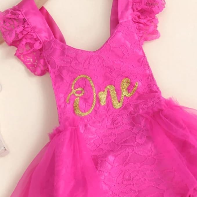 Lace bodysuit with tulle tutu for baby girl - G0078