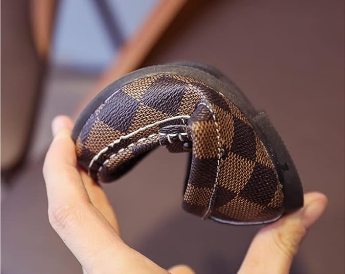 Boys' Plaid Loafers with Buckle Detail