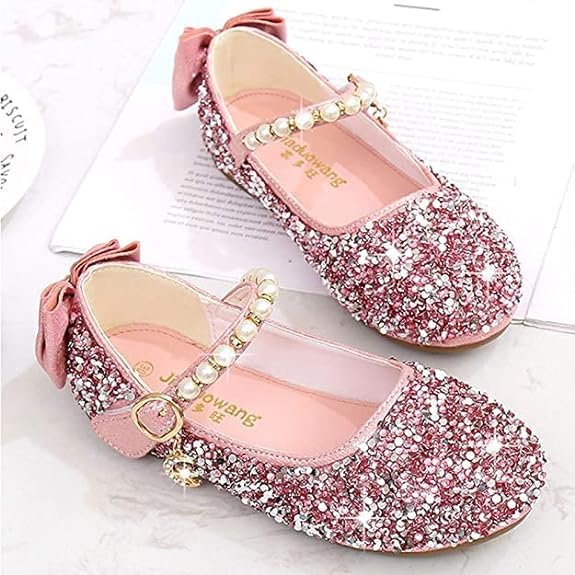 Girl's Mary Jane shoes with sequins for weddings - S0025