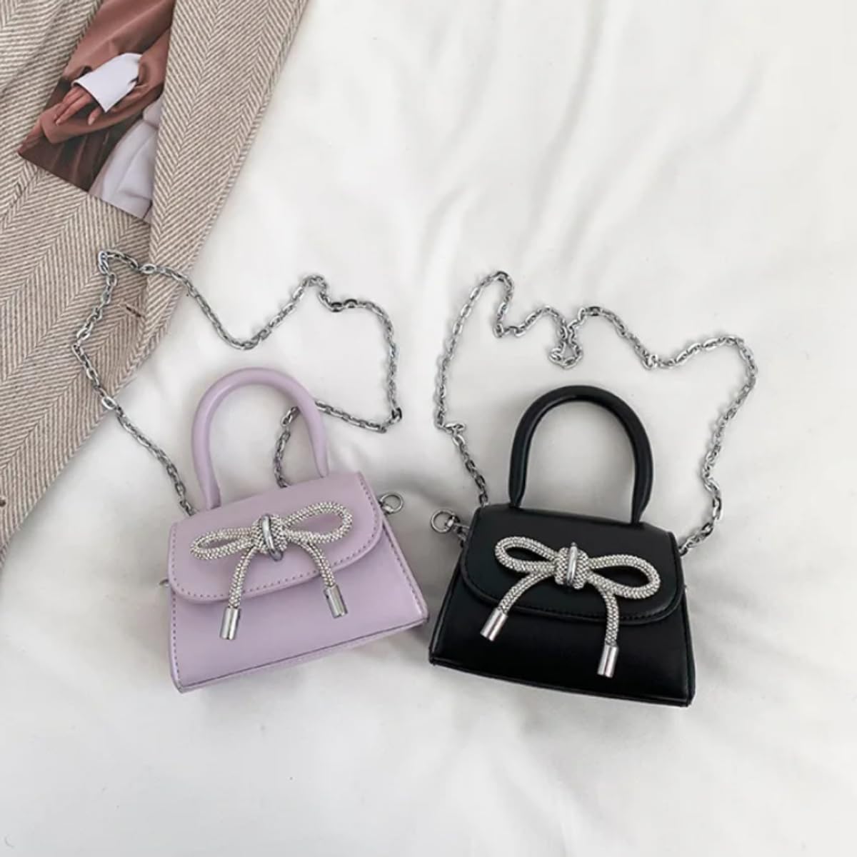 Fashion Mini Handbags PU Crossbody Coin Purse with chain jelly