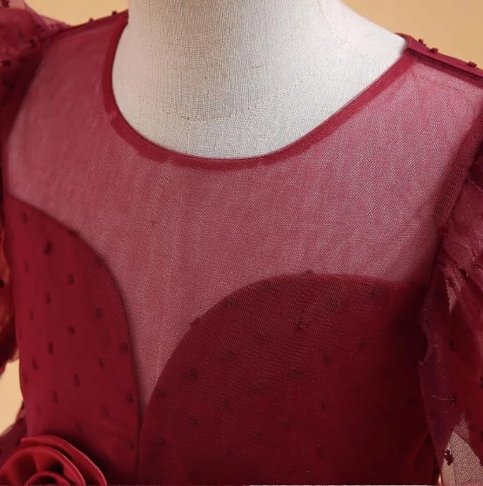 Princess Dress Long Sleeve Puffed Shoulders for Girls - G0098