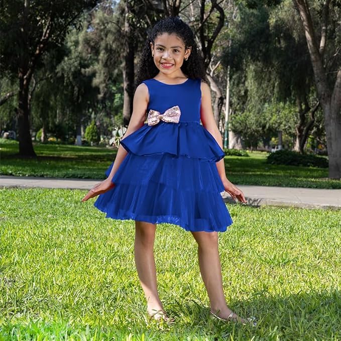 Satin dress and tulle skirt - Fall dresses for girls' birthdays - G0110