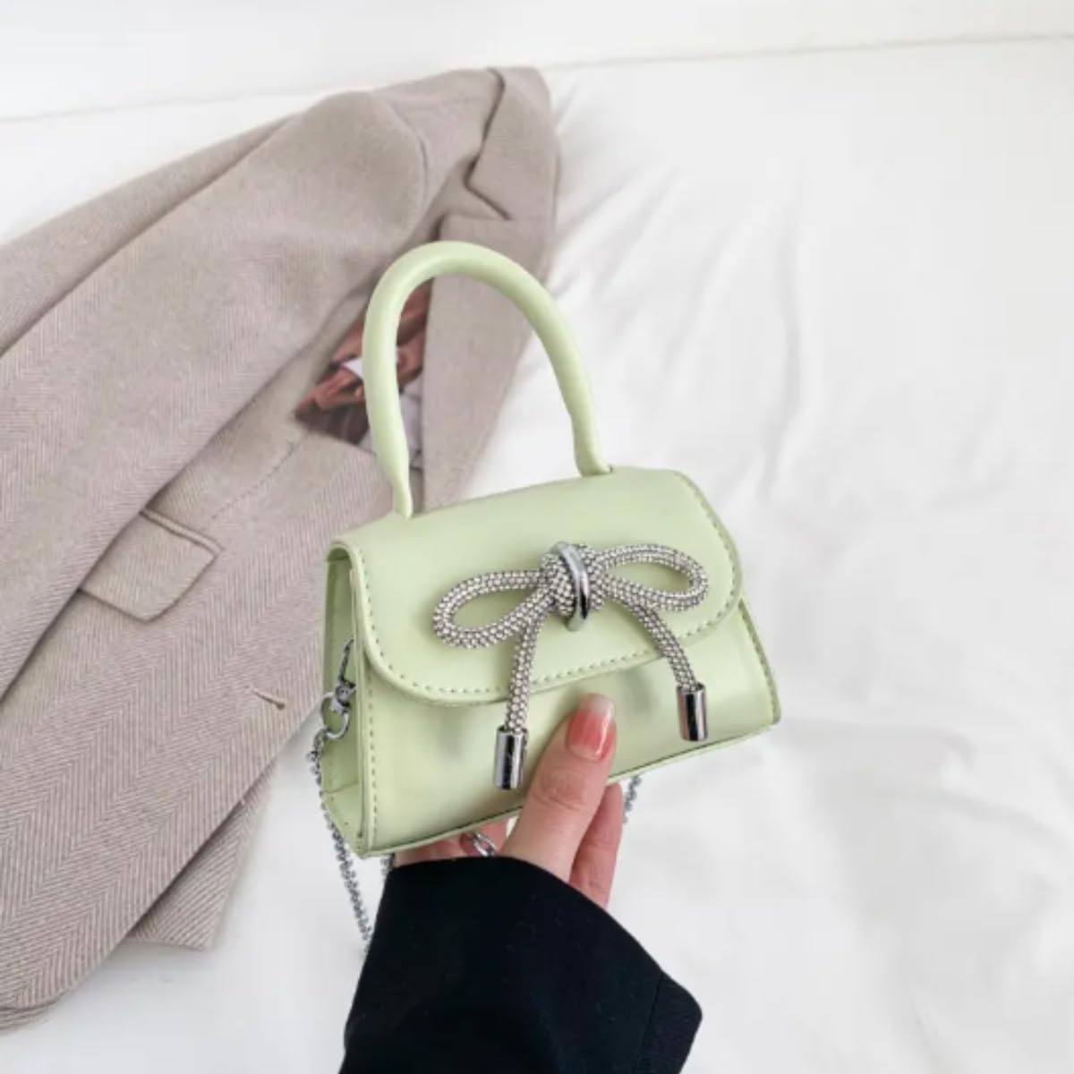 Fashion Mini Handbags PU Crossbody Coin Purse with chain jelly