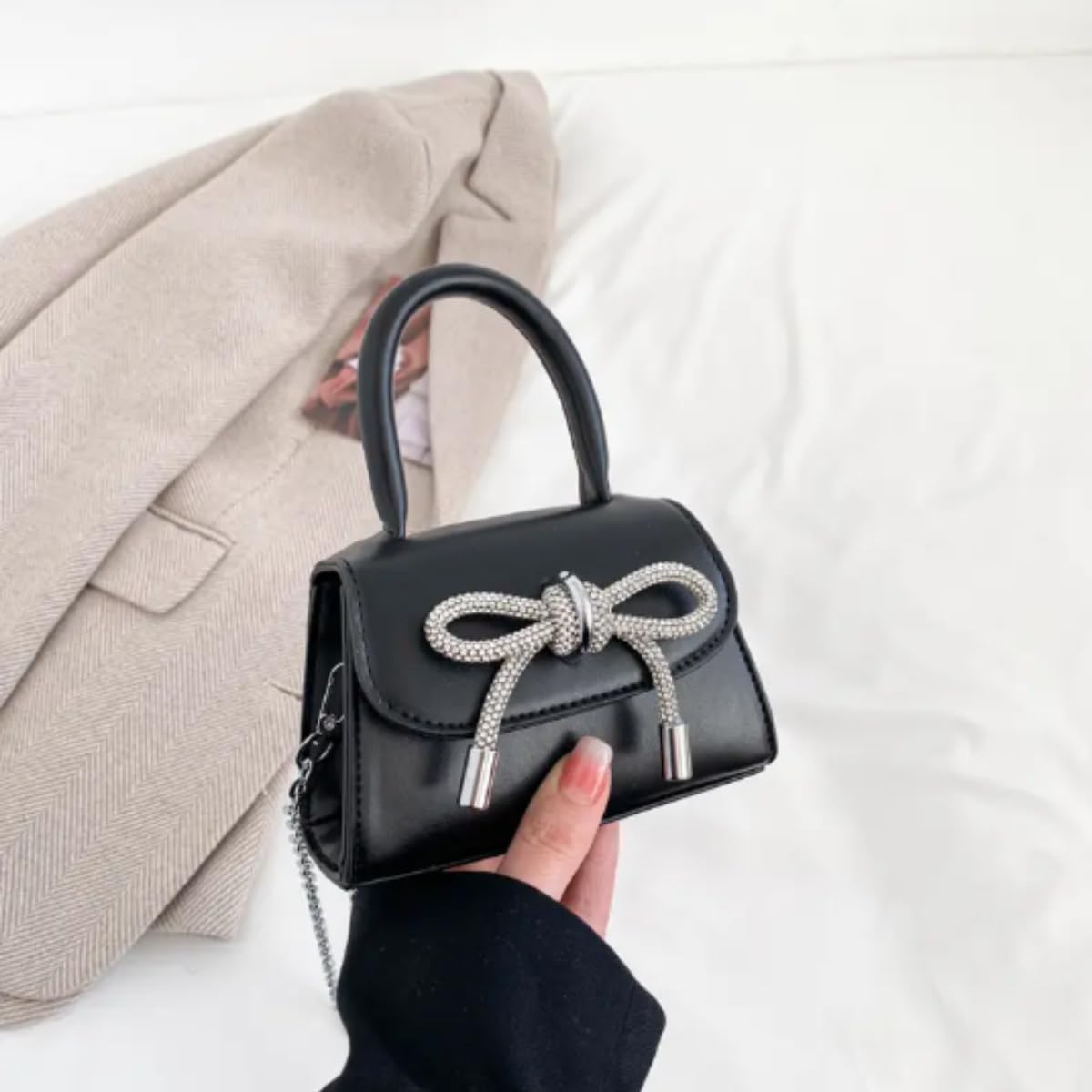 Fashion Mini Handbags PU Crossbody Coin Purse with chain jelly