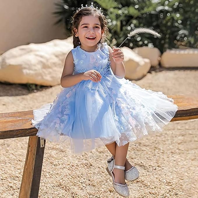 Tulle and Floral Wedding and Party Dresses for Girls - G0126