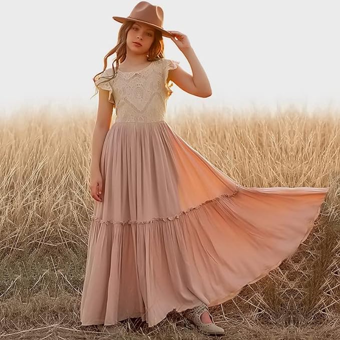 Boho Maxi Dress Dress for Girls A-line - Spring Dresses - G0020