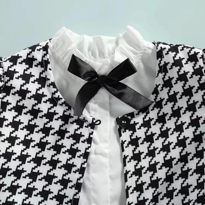 Toddler Girls Long Sleeve Plaid Cardigan + White Shirt +Plaid Short - G0124