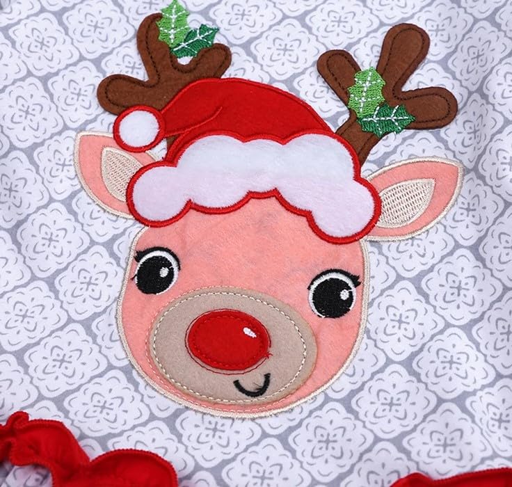 Baby & Toddler Girl Christmas Outfit T-shirt + Stripe Bell Pants - G0004