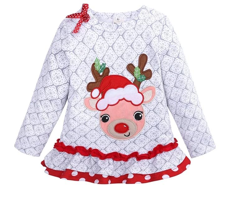 Baby & Toddler Girl Christmas Outfit T-shirt + Stripe Bell Pants - G0004