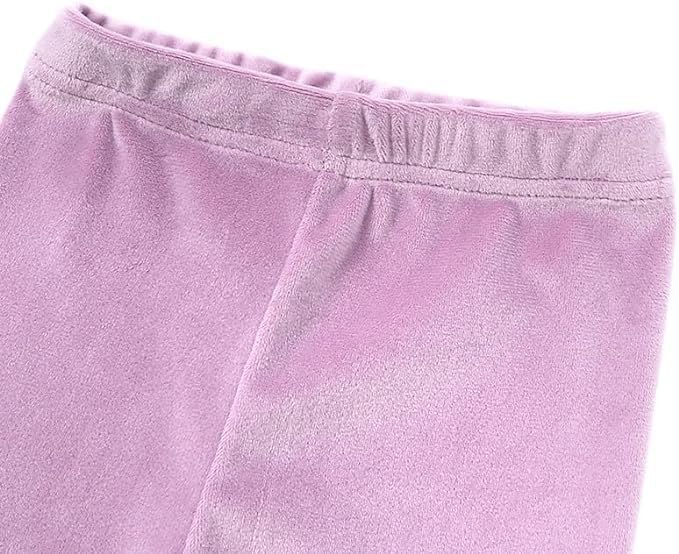 Little Girls Velour Sweatsuit 2pcs Round Neck Sweatshirt + Sweatpants Pullover Jogger Outfit Set - G0001