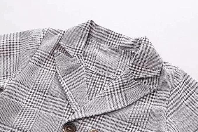 Boys' Plaid Blazer and Pants Set with Bow Tie - B0022