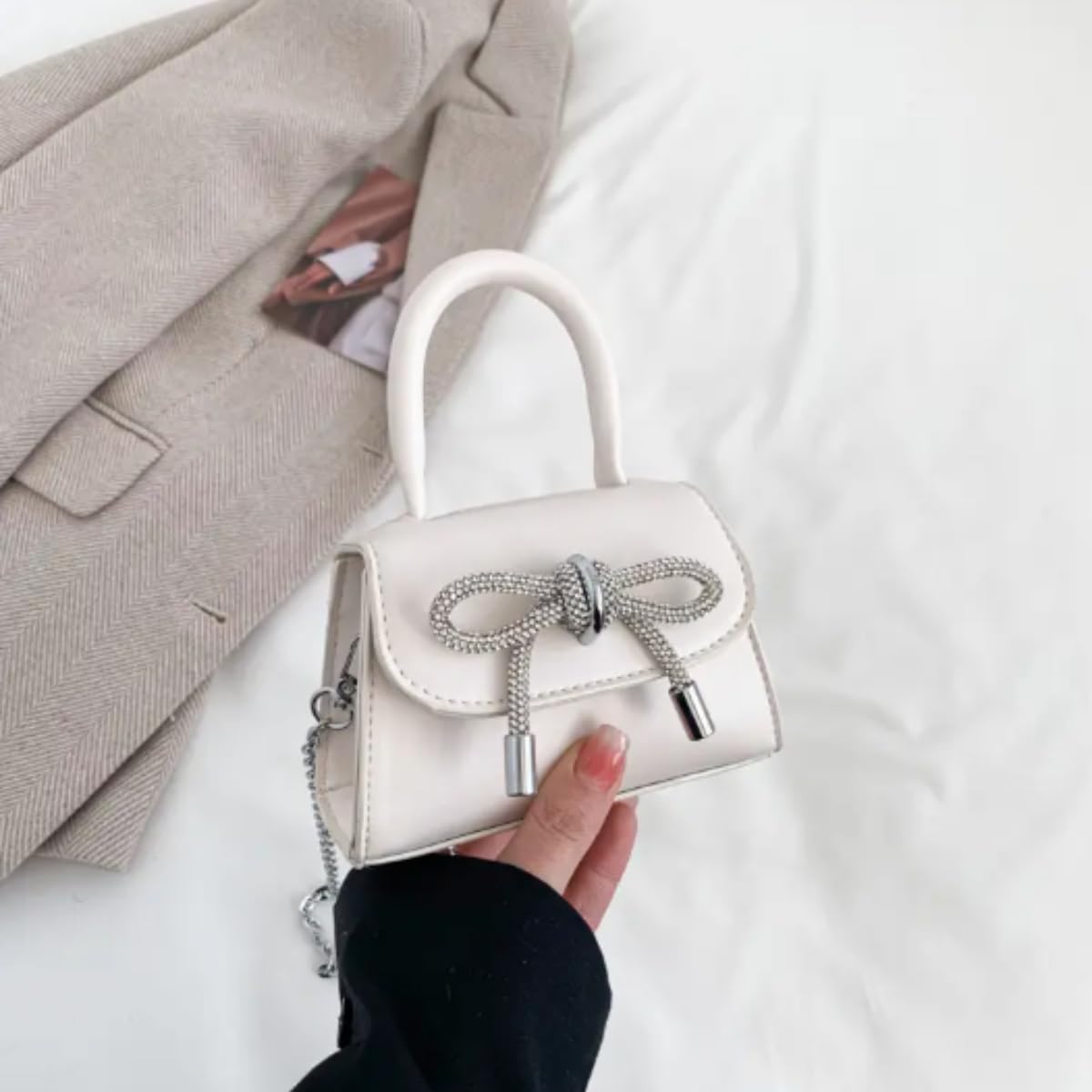 Fashion Mini Handbags PU Crossbody Coin Purse with chain jelly