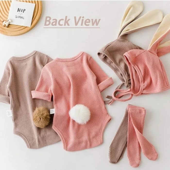 Baby Easter Bunny Set Baby romper suit + Long Ears Bunny Hat + Socks - C0001