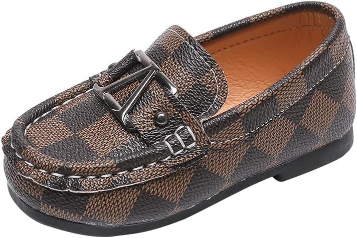 Boys' Plaid Loafers with Buckle Detail