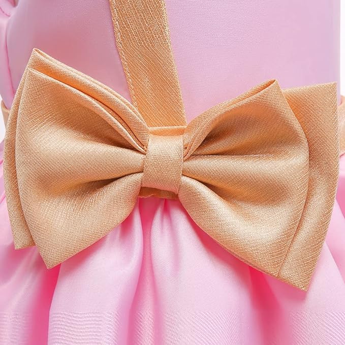 Satin Flower Girl Dress with Bow - Fall dresses for girls - G0112