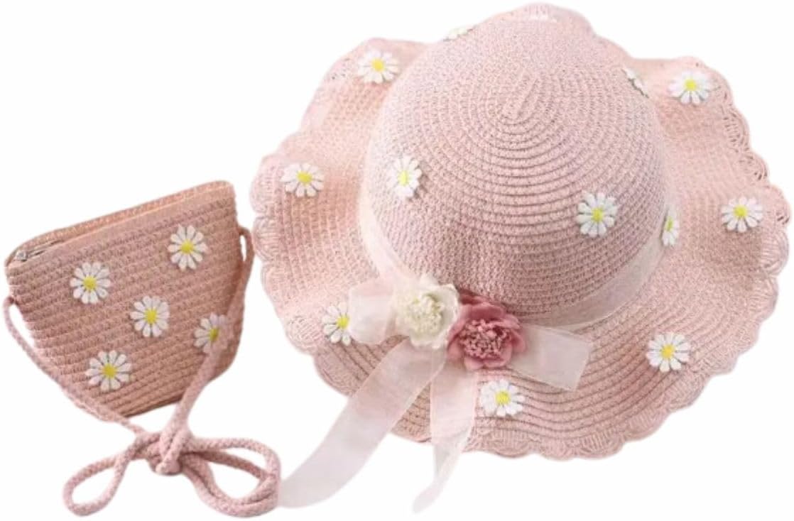Braided Straw hat and Bag for Girls Summer 2024