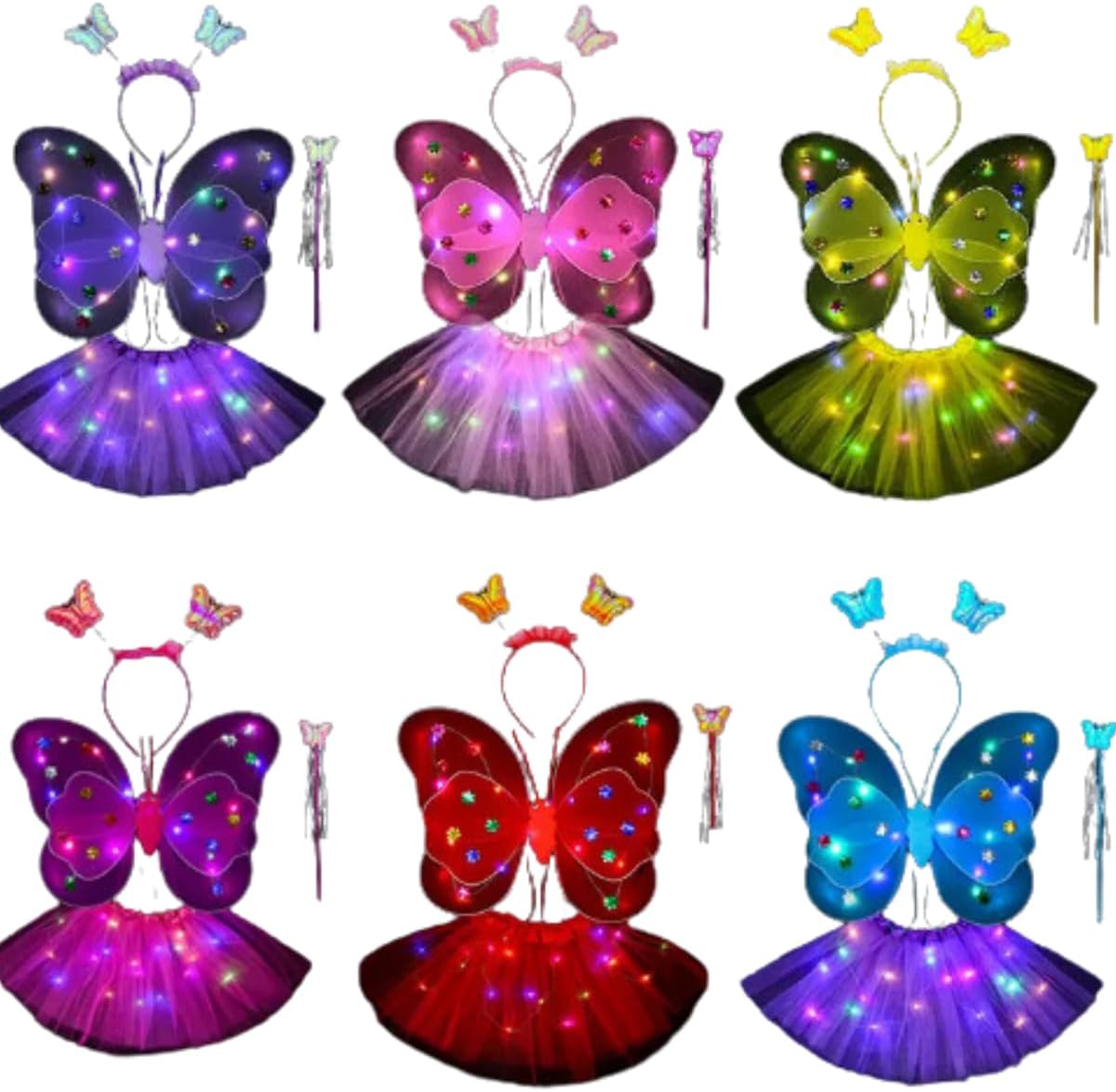 Enchanted Butterfly Wings & LED Princess Fairy Skirt Set