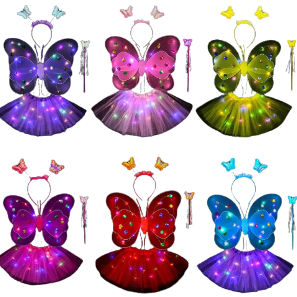 Enchanted Butterfly Wings & LED Princess Fairy Skirt Set
