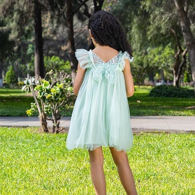 Layered Butterfly Tulle Tutu Summer Dress for Girls - G0081