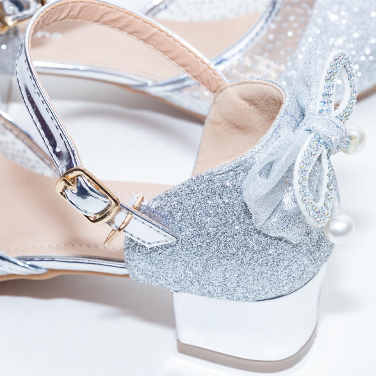 Girl's Mary Jane Shoes Low Heels and Glitter