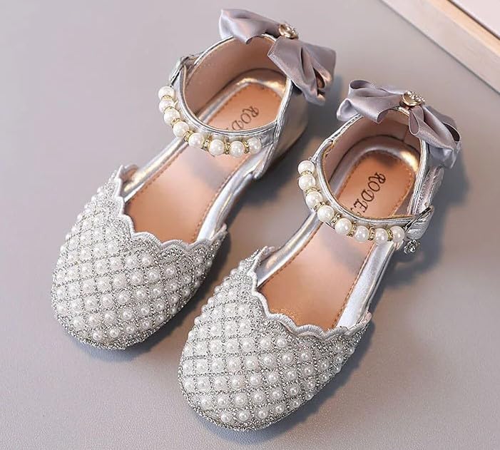 Girls Dress Shoes Mary Jane Style with Pearls - S0036