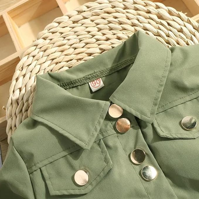 Little Girls Spring Outfits Long Sleeve Shirt + Mini Skirt