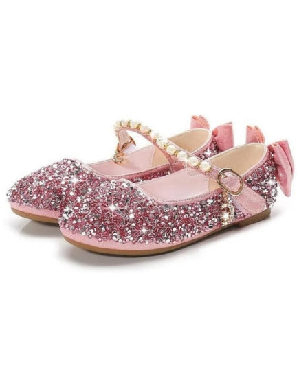 Girl's Mary Jane shoes with sequins for weddings - S0025