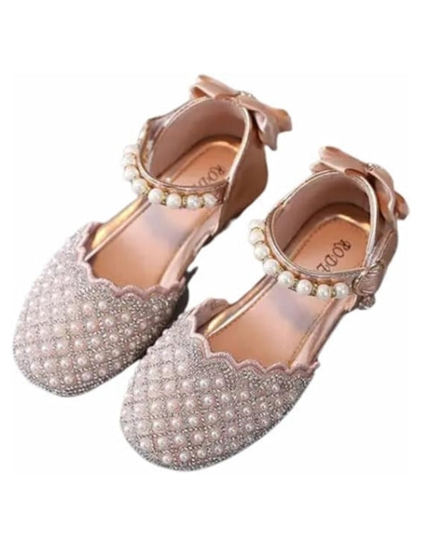 Girls Dress Shoes Mary Jane Style with Pearls - S0036